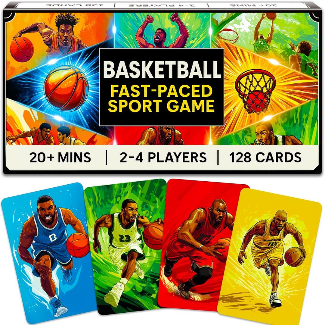 QUOKKA Basketball Fast-Paced Card Game for Kids & Adults  128 Cards & Easy Rules  Quick & Fun Matching Game  2-8 Players  Ages 8+  Perfect for Family Games Night, Travel and Parties
