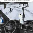 Karmus Rear View Mirror Phone Holder, Aluminum Alloy Mount Car Phone Holder Universal Rotatable and Retractable Rearview Mirror Phone Mount for Car Truck