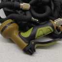 J&B XpandaHose 75ft Expandable Garden Hose with Holder - Heavy Duty Superior Strength 3750D - 4 -Layer Latex Core - Extra Strong Brass Connectors and 10 Spray Nozzle w/Storage Bag (Black 75)