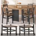 MECHYIN Dining Chairs Set of 4, Rustic Wood Dining Room Chairs with Thickened and Strengthened Metal Steel Frame & Slat Back, Modern Farmhouse Chair for Kitchen, Dining Room (4, Nut-Brown)