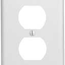 Leviton 1-Gang Duplex Device Receptacle Wallplate, Midway Size, Thermoset, Device Mount, 80503-W, White