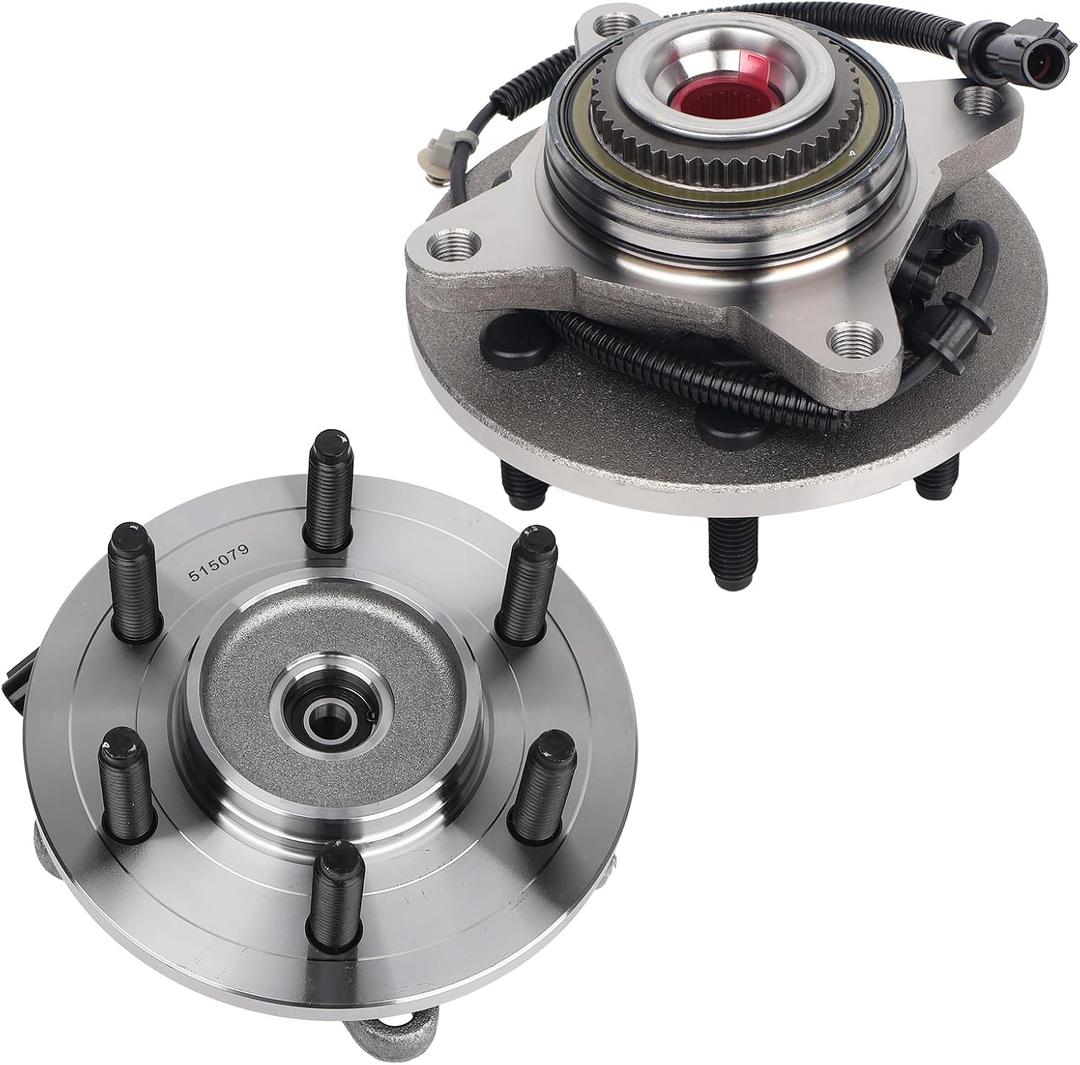 Autoround 515079 Front Wheel Bearing and Hub Assembly Fit for Ford F-150 4WD 2005-2008, F-150 Heritage 2004, Lobo 2005-2008, Lincoln Mark LT 2006-2008, 6 Lugs w/ABS, Set of 2