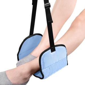 Airplane Footrest Made with Premium Memory Foam - Airplane Travel Foot Hammock, No Clashing Foot Hammock & Portable Plane Leg Rest, Provides Relaxation and Comfortable for Long Flight, Blue