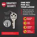 Kwikset Milan Entry Door Handle with Lock and Key, Secure Keyed Reversible Lever Exterior, Doorlock, For Front Entrance and Bedrooms, Satin Nickel, Pick Resistant Smartkey Rekey Security