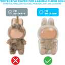 2 x Protective Case for LABUBU, Clear Figure Display Bag with Keychain, Plastic Protective Cover, Storage Transparent PVC Bag Hanging Model (Doll Not Include, Style B Sitting)