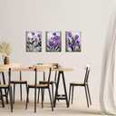 DuoBaorom Rose Poppy Picture Purple Grey Floral Canvas Print Bedroom Decor