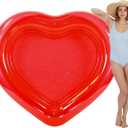 Skylety 70.9" x 65" x 15.8" Giant Heart Inflatable Swimming Pool, Year-Round Fun for Ball Pits, Fits 2-3 Adults with Patches, Swimming Pools, a Summer Pool Party and The Beach Date Night(Red)