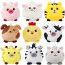 Skylety 9 Pcs Mini Plush Animal Toys Bulk 3.15 Inch Cute Small Stuffed Animal Plush Keychain for Kids Goodie Bag Fillers Birthday School Classroom Prizes Graduation Party Holiday Gifts