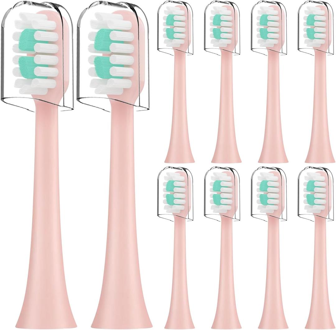 Compatible with AquaSonic Icon Electric Toothbrush Replacement Toothbrush Heads,for AquaSonic Icon Electric Toothbrush,with Dust Cover, 8 Pack (Blush, Medium)