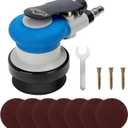 3-Inch Mini Air Sander | High-Speed 11,000 RPM Pneumatic Orbital Tool | Compact DA Sander for Auto Detailing, Spot Repair & Small Projects (Black)