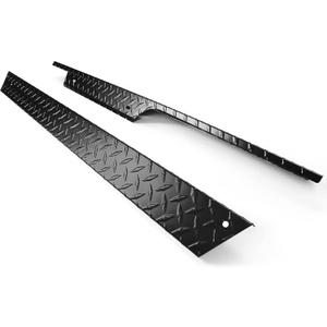 HECASA Rocker Panel Set Compatible with 1994-2013 EZGO TXT Golf Cart Full Powder Coated Diamond Plate Left + Right Black Aluminium