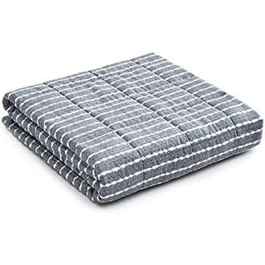 YnM Weighted Blanket,Heavy 100 Percent Oeko-Tex Certified Cotton Material(Blue White, 41''x60'' 6 lbs), Two Persons Sharing Use Bed | A Duvet Included