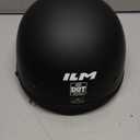 ILM Motorcycle Half Helmet with Sunshield Quick Release Strap Half Face Fit for Cruiser Scooter DOT Approved (XX-Large, Matte Black F)