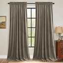 StangH Taupe Velvet Blackout Curtains 84 Inches Long, Super Soft Living Room Darkening Window Drapes Neutral Thermal Insulated Panels for Bedroom Sliding Door, W52 x L84, 2 Panels
