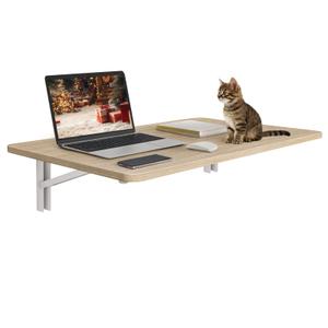 Mobirex Wall Mounted Folding Table, 23.6" x 15.7", Natural Wood