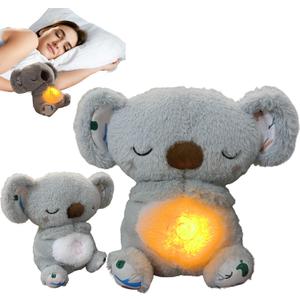 Anxiety Relief Koala, Breathing Teddy Bear with Calming Music, Lights, Sleeping Otter Plush, Soothing Koala for Adults & Kids, Stress Relief Stuffed Animal (3-Level Adjustable Volume)