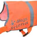 Upgraded Reflective Dog Vest. Hi-Visibility, Fluorescent Blaze Orange Dog Vest Helps Protect Your Best Friend. Safeguard Your PUP from Motorists & Hunting Accidents, On or Off Leash by 4LegsFriend (XS)