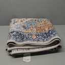 Lahome Boho Washable Living Room Rug 3x5 Throw Non-Slip Area Rug for Bedroom Lightweight Thin Rugs for Entryway Kitchen Vintage Distressed Print Aesthetic Capet for Office Bathroom Laundry Room (3 X 5, Blue/Orange)