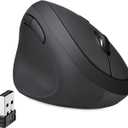 Perixx Perimice-719L, Left Handed Wireless Vertical Mouse, Portable Size for Laptops Computer, 3 Level DPI