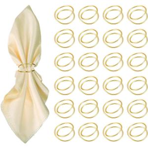 Gold Napkin Rings-24 PCS Metal Spiral Napkin Rings(Spiral) Napkin Holders Buckles for Family Dinner, Wedding, Party,Table Decorations