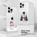 2 Pack Christmas Clear Magnetic Phone Case for iPhone 15 Pro Max 6.7", Compatible with Magsafe, Cute Cover with Red Xmas Snowman Snowflake Pattern Shockproof Soft Silicone Cover for Girl Women