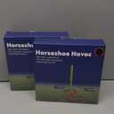 Horseshoe Throwing Game, Indoor and Outdoor, 2 Posts with Rubber Plate, 2 Garden Stakes, 4 Rubber Horseshoes, with Mesh Bag