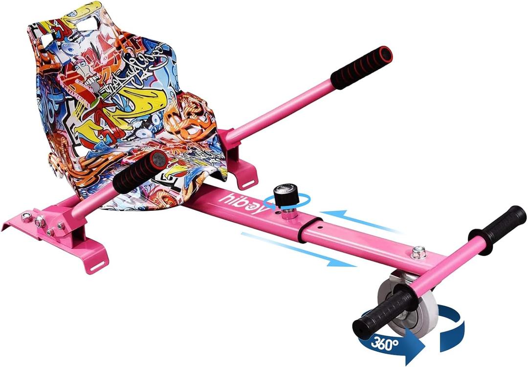 Hiboy HC-01 Hoverboard Seat Attachment for 6.5" 8" 8.5" 10" Hoverboards, Easy Assembly & Adjustable Frame Length Buggy Attachment, Hoverboard Go Kart Accessory for Kids & Adults (pink)