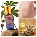 Organic Castor Oil Roll On with Rose Quartz Roller, 100% Castor Oil Organic Cold Pressed, Hexane-Free, for Face and Body, Hair, Eyebrows, Moisturize Skin -1pcs