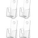 MaxGear 4 Pack Acrylic Brochure Holder, Trifold 4 inches Wide Plastic Literature Holder For Pamphlets, Flyers, Rack Cards, Wall Mount Clear Countertop Organizer Display Stand, Office or Home Use