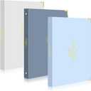 Gueevin 3 Pcs Aesthetic 3 Ring Binder for Women Sturdy 1 Inch Ring Binder Fits Letter Sized Paper with Pocket Organize for Work School Office (Blue)