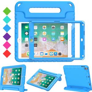 BMOUO Kids Case for iPad 9.7 Inch 2018/2017,iPad Air 2 - with Screen Protector, Shockproof Handle Stand Case for iPad 9.7 Inch 2017/2018 (iPad 5th and 6th Generation) - Blue