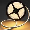 LED Neon Rope Lights, 16.4ft/5m Warm White Neon Light Strip,12V Flexible Waterproof LED Strip, Silicone Neon Lights for Kitchen Bedroom Indoor Outdoor Decoration (Power Adapter not Included)