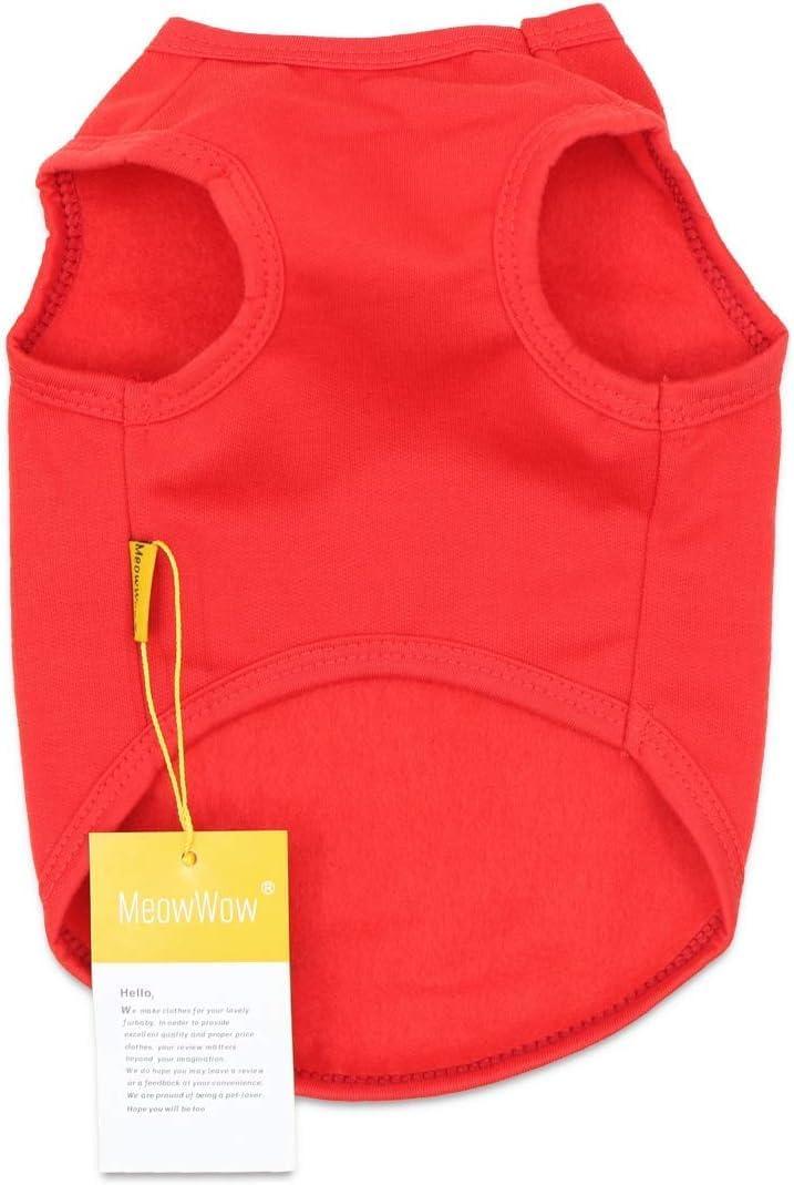 Pet Dog Fleece Shirt Vest Small Dog Shirts Warm Puppy T Shirt Winter Dogs Clothes (Medium, Red)