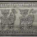 HF by LT Llama Pattern Metal Boot Tray, 30 x 13 inches, Antique Zinc Finish