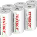 Tenergy Centura Lite 1.2V NiMH Rechargeable D Battery, 3000mAh Low Self Discharge D Cell Batteries, Pre-Charged D Size Battery, UL Certified, 8 Pack