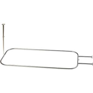Zenna Home Rustproof Round Shower Curtain Rod for Clawfoot Tub with Easy Installation, Oval Hoop Shower Curtain Rod, Freestanding Tub Accessories, Fits Areas up to 70.5 by 28 Inches, Chrome