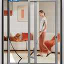 LONGEAS Magnetic Screen Door Left Right Side Opening Upgraded PET Mesh Greater Than Fiberglass and Polyester,Keep Bugs Out,Pet & Kid Friendly,Suitable for Sliding Doors,Patio French Doors-72" X 82"