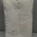 Ottoman Foot Rest- Bamboo Foldable Stool, Foot Stools Small Ottman with Upholstered & X Legs, Folding Stool for Makeup, Bedroom and Living Room (Large Beige)