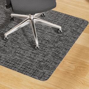 Yecaye Office Chair Mat for Hardwood Floor,35" x 47" Under Computer Desk Floor Protects for Rolling Chair,Non Slip PVC Woven Gaming Chair Mat,Not for Carpet (Blackwhite, 35" x 47")