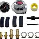 Universal Manual Adjustable 1-5 Psi Fuel Pressure Regulator Carburetor Carb Fuel Pump Kit with 0-15 Psi Pressure Gauge and Fuel Block for Carburetor Engine