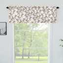 Brown Printed Valances for Windows - Tree Branch Leaf Room Darkening Short Curtain Valances for Kitchen/Bedroom/Living Room/Bathroom/Farmhouse/Laundry/Cafe with Rod Pocket 1 Panel 52x18 Inches Long