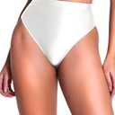 Kaei&Shi High Waisted Rave Bottom,High Cut Brazilian Cheeky Panties,Tummy Control Underwear Festival Shorts, M