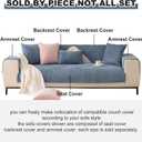 Vctops Soft Chenille Sofa Couch Cover Solid Color Striped Weave Textured Sectional Couch Covers Washable Anti-Slip Sofa Slipcover for Dogs Pet, 1 Piece/Not All Set (Blue,27"x70")