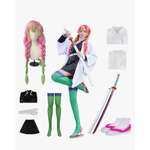 Full Set Anime Halloween Costume Kanroji Party Role Cosplay Costume Cloak Kimono Outfit W/Shoes Wig Sword, S