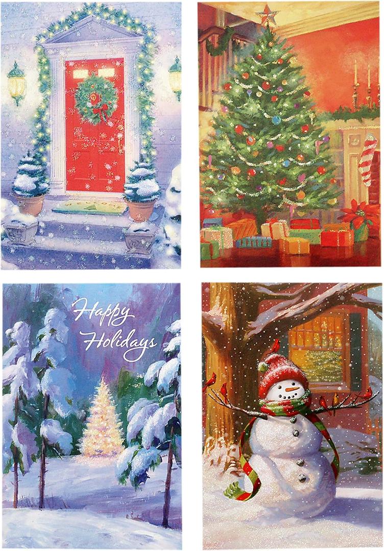 Hallmark Image Arts Boxed Christmas Cards Assortment, Home for the Holidays (4 Designs, 24 Cards with Envelopes)