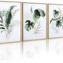 Pack Of 2, ArtbyHannah Unframed 12x16 Inch Canvas Wall Art Prints, Set of 3 Botanical Wall Decor for Bathroom, Living Room, Office (Ideal as 12x16 Frame Insert)
