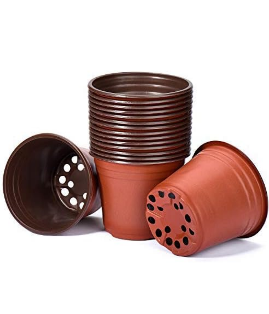 Delxo 50Pcs 6" Reusable Plastic Nursery Pots, Waterproof Planter Pots with Drain Holes, Indoor Seedling Starter Pots for Plants, Gardening, Red
1K+ bought in past month