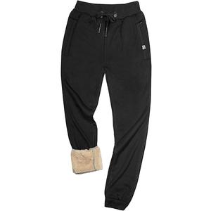 Gihuo Men's Sherpa Lined Athletic Sweatpants Winter Warm Track Pants, M, Black