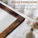White Board for Wall, 24''x18'' Magnetic Dry Erase Board, Decorative Whiteboard with Brown Vintage Wooden Frame, Hanging Writing Board for Home Office School Dorm