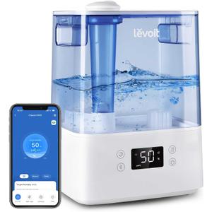 LEVOIT Classic300S Ultrasonic Smart Top Fill Humidifier, Extra Large 6L Tank for Whole Family, APP & Voice Control, Essential Oil Diffuser, Humidity Setting with Sensor, Quiet Sleep Mode, Night Light (Blue)